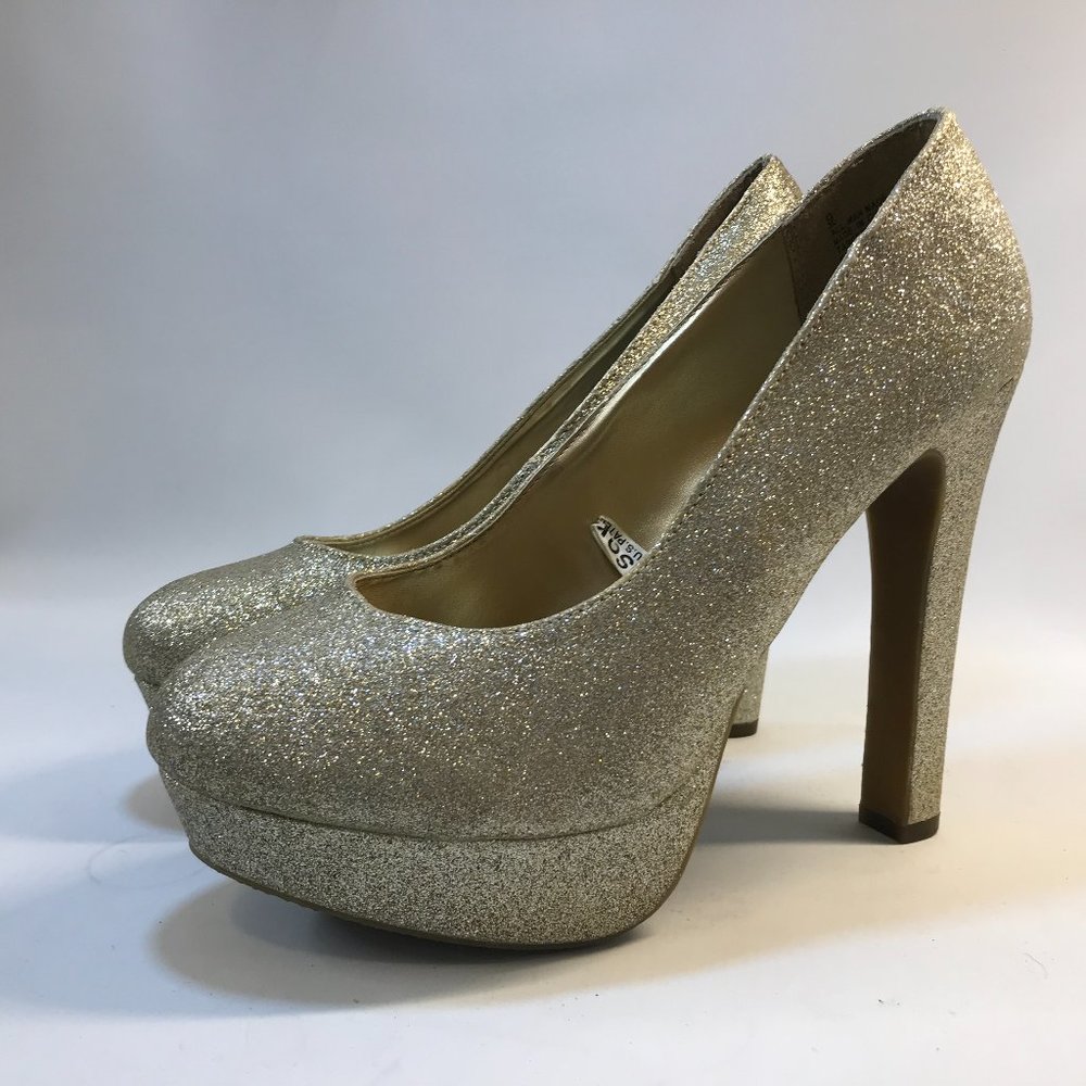 Mossimo Women's Platform Glitter Gold Metallic